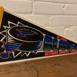 1990s St Louis Blues NHL hockey Pennant vintage sports collectible wall decor sign