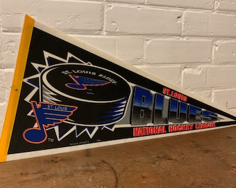 1990s St Louis Blues NHL hockey Pennant vintage sports collectible wall decor sign