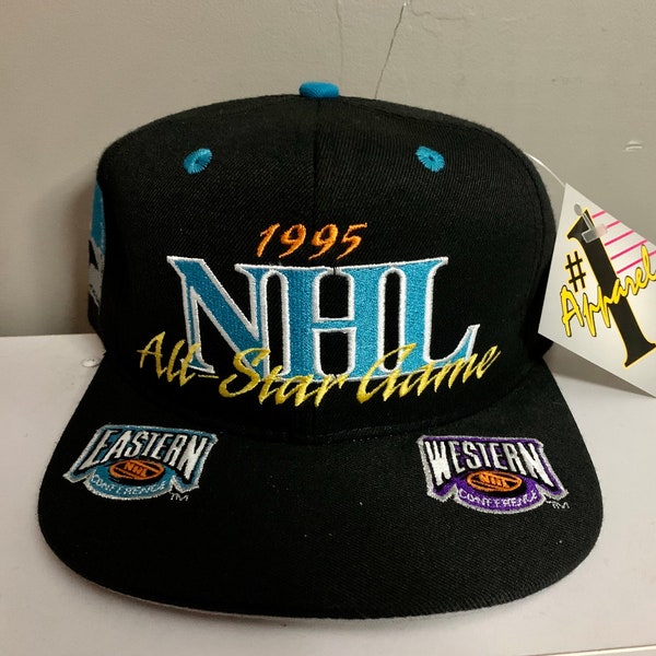 RARE 1995 NHL All-Star Game Hysteresenhut - #1 Bekleidung Deadstock Hockey Ballcap Wolle San Jose Sharks - hergestellt in Kanada