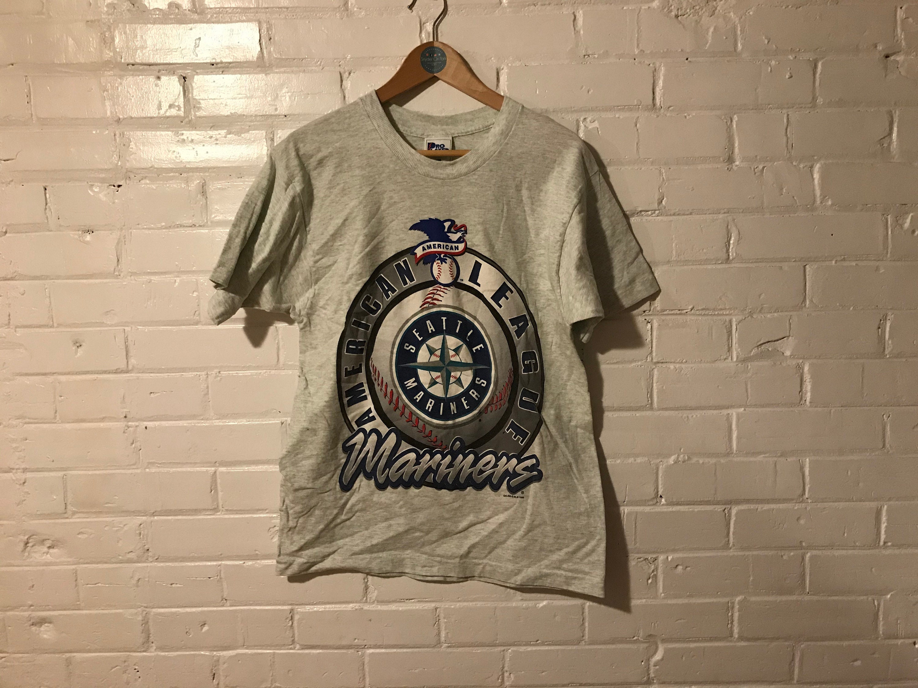 Seattle Mariners tshirt 1996 vintage graphic tee gray MLB Etsy
