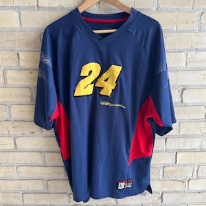 Camiseta vintage Nascar Jeff Gordon #24 em malha - Dupont Motorsports - adulto GG