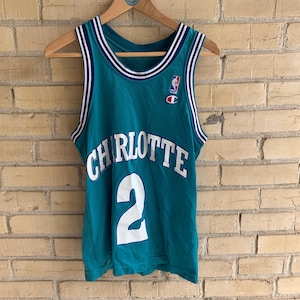 vintage champion Charlotte Hornets basketball Jersey #2 Larry Johnson Grandmama - kids XL / adult XS / small