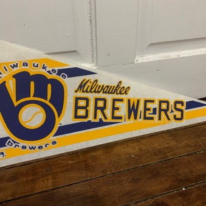 Jaren 90 Milwaukee Brewers MLB honkbal wimpel vintage sport collectible wand decor teken