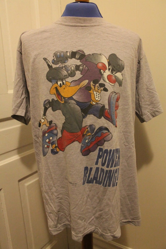 Looney Tunes Roller blading tshirt double sided b… - image 2