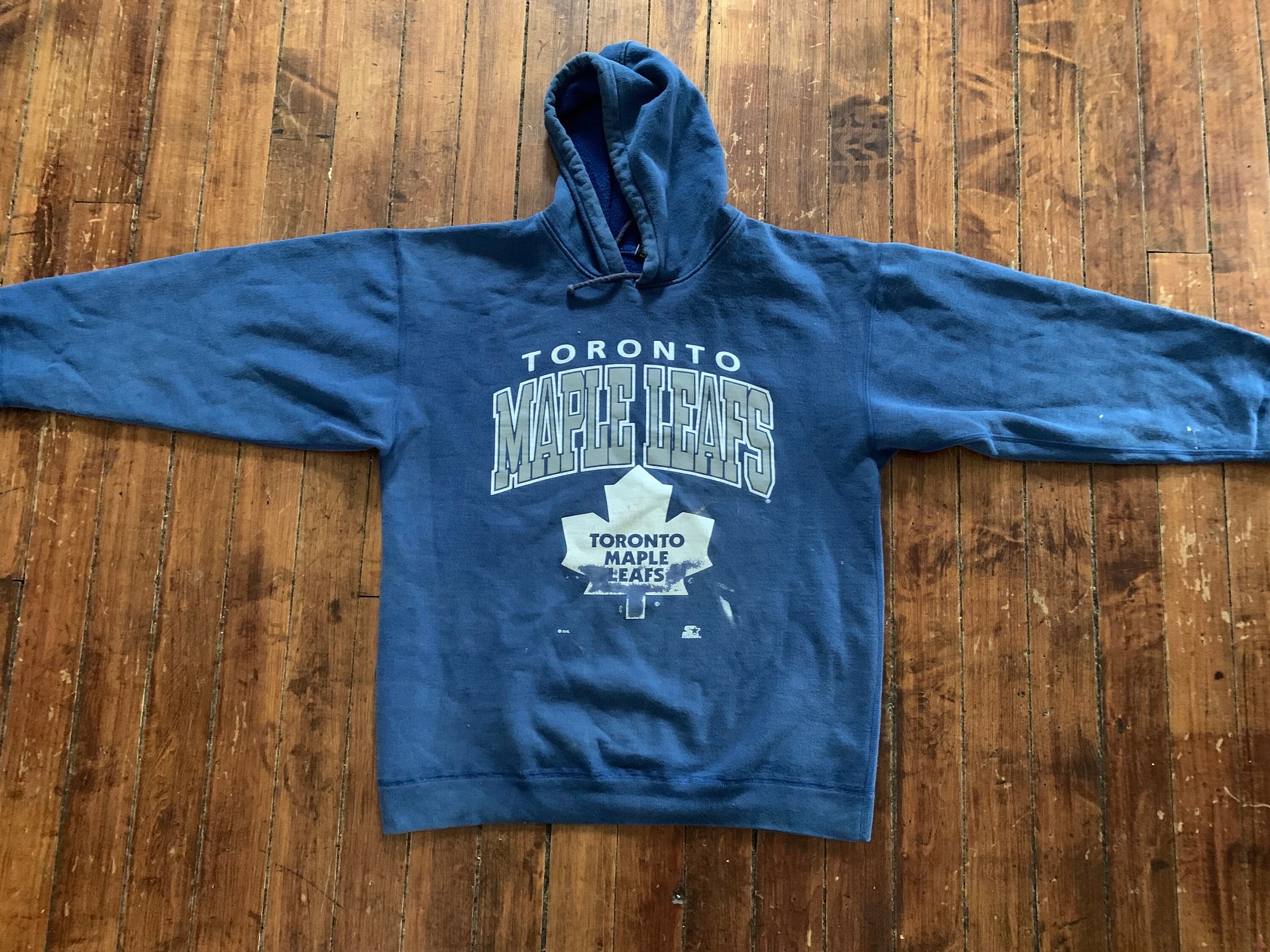 Toronto Maple Leafs Starter Hoodie One Pound Fleece - Etsy Canada