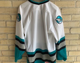 L/G San Jose Sharks CCM Jersey Stitched Vintage NHL Hockey