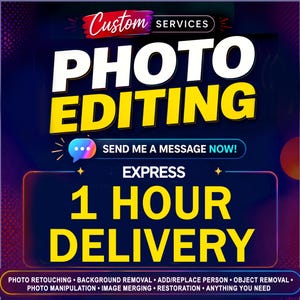 Custom Photo Editing Service: Photo Restoration, Person Removal, Face Swap, Manipulation, Retouch, Wedding Photo Editing (Delivery In 1 Hr)