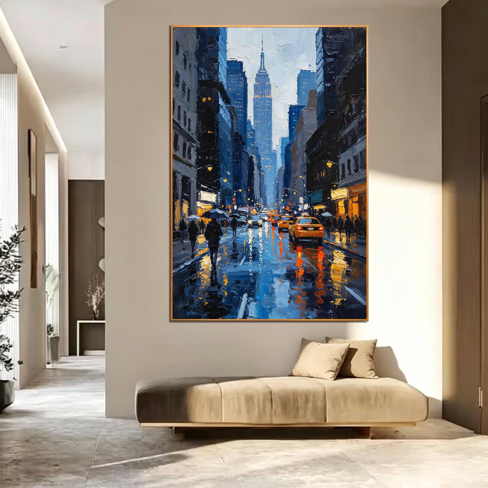 Hand painted NYC Street Oil Painting Empire State Building Cityscape hand-painted-nyc-street-oil-painting-empire-state-building-cityscape