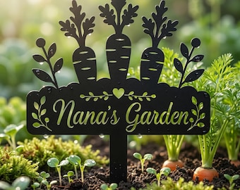 Gepersonaliseerde wortel metalen inzet aangepaste naam Nana tuinbord verhoogd bed tuin marker pensioen kerstcadeau voor oma tuinman