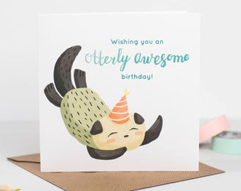 Otterly awesome birthday card