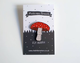 Mushroom enamel pin- fly agaric