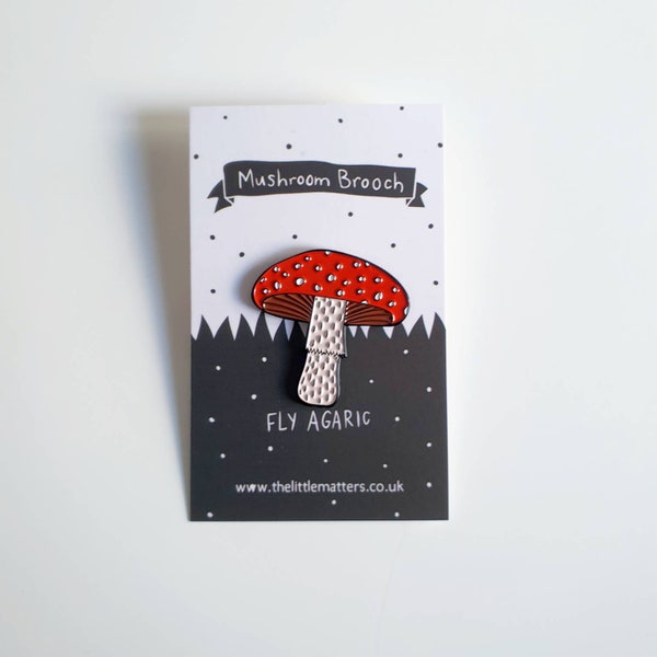 Mushroom enamel pin- fly agaric