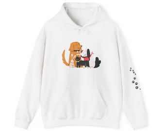 Dog Friends Hoodie | Paw Print Sleeve Sweatshirt