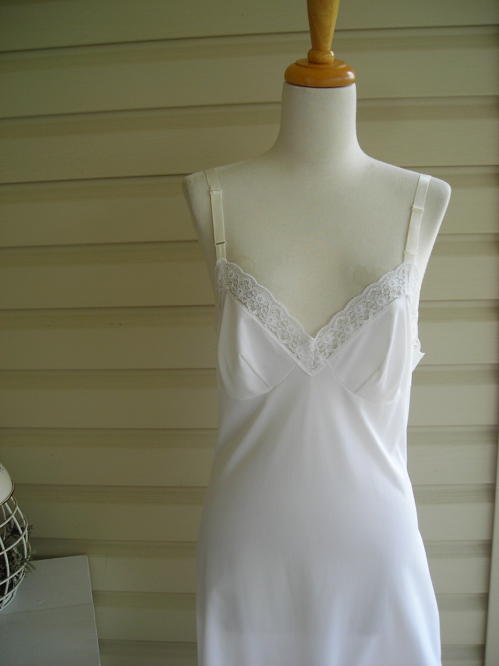 60s Lovely white full slip size 34 full white slip Etsy