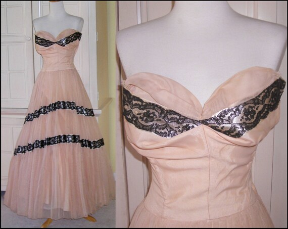 Vintage 1950's Gown//50'sFormal//Party Formal//Tul