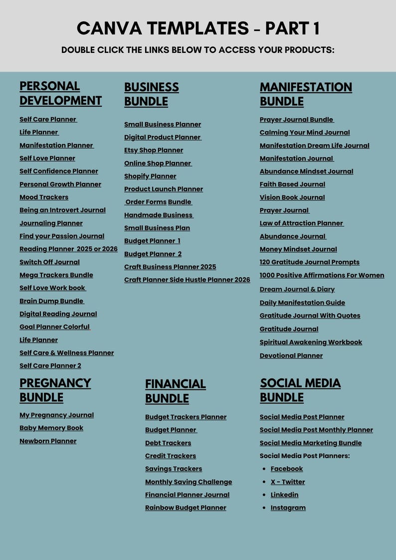 Ultimate 7,500+ Done-For-You Canva Planner, Journal & Tracker Mega Bundle image 7