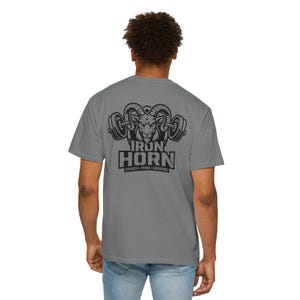 Iron Horn Shirt, Gym Graphic Tee, Athletic Bodybuilding T-Shirt, Beastmode, GOAT image 15