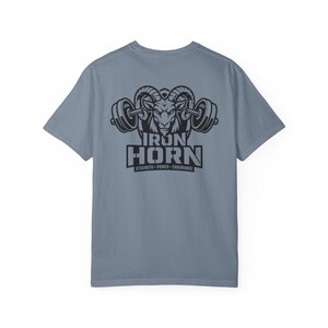 Iron Horn Shirt, Gym Graphic Tee, Athletic Bodybuilding T-Shirt, Beastmode, GOAT image 5