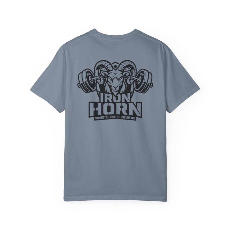 Iron Horn Shirt, Gym Graphic Tee, Athletic Bodybuilding T-Shirt, Beastmode, GOAT image 5
