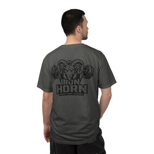 Iron Horn Shirt, Gym Graphic Tee, Athletic Bodybuilding T-Shirt, Beastmode, GOAT image 10