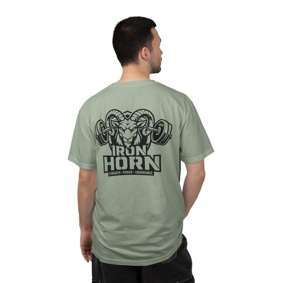 Iron Horn Shirt, Gym Graphic Tee, Athletic Bodybuilding T-Shirt, Beastmode, GOAT