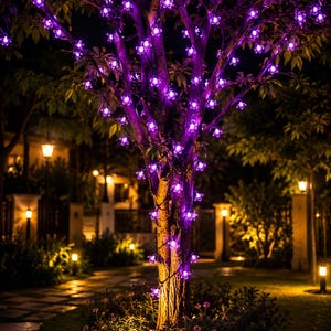 Solar Cherry Blossom String Lights, Waterproof LED Floral Garland, Outdoor Garden Party Decor