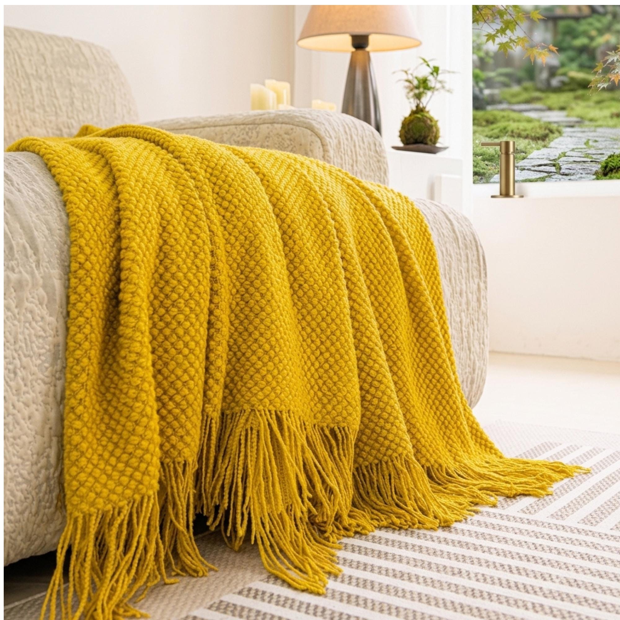 Gelbe couchdecke
