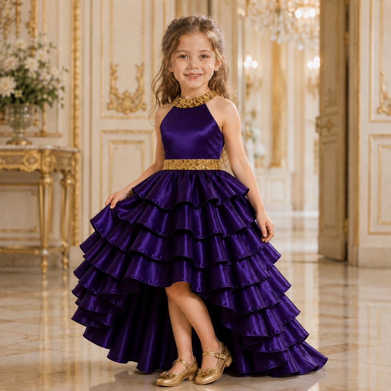 purple childrens bridesmaid dresses Kids lavender flower girl dresses