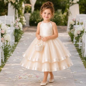 white and gold junior bridesmaid dresses Dress Sequin