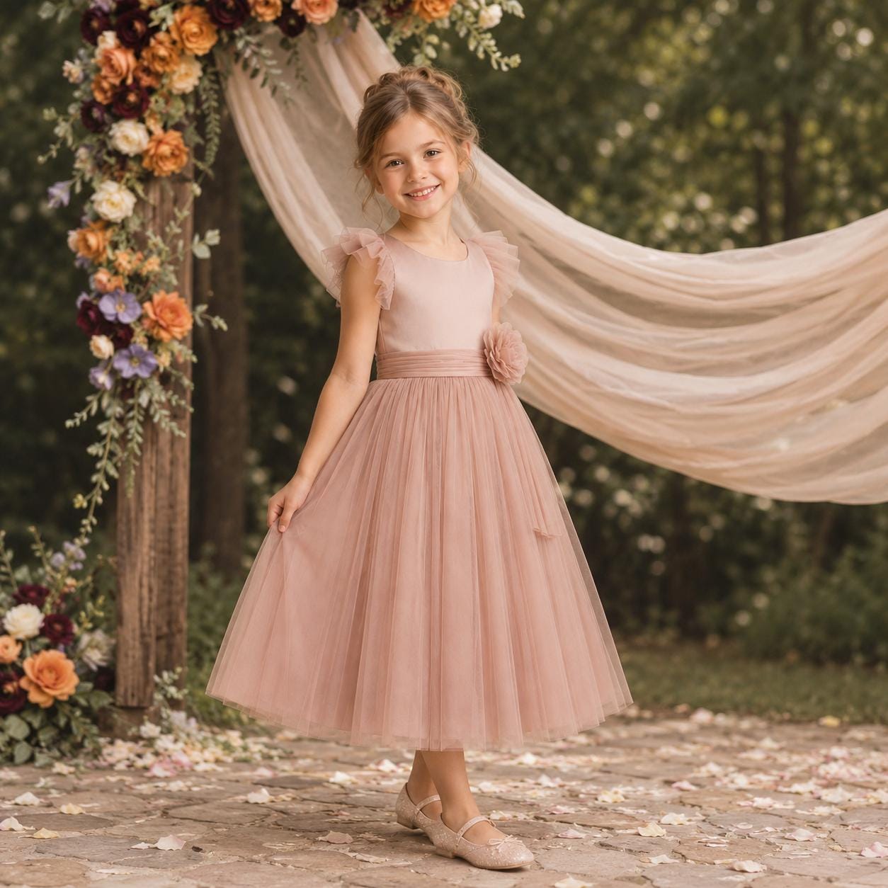 dusty rose knee length dress Bridesmaid Dresses exclude_from_shopcast