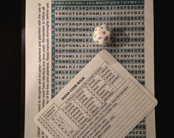 Diana Cryptosystem Decoder Table. Quantum and AI Safe. Code Book and dictionary included.