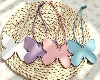 Llavero de mariposa con inicial personalizada, llavero con dije de letra personalizada, lindo accesorio para llaves con colgante de mariposa, regalo personalizado hecho a mano