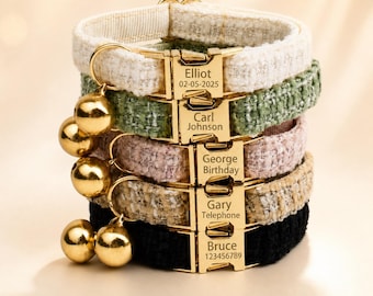 Personalisiertes Katzenhalsband mit AirTag-Halterung, individuelles Haustierhalsband, individuelle Haustier-ID-Marke