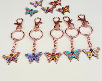 Llavero de mariposa boho, dije colorido para bolso, lindo accesorio para bolso, llavero, regalo de cumpleaños inspirado en la naturaleza para hermana, regalo para amante de la naturaleza para ella.