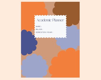 Student Planner Back to School Retro Printable Academic Planner for Back to School College Student