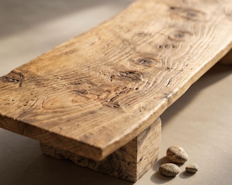 120 year old reclaimed wood low bench japandi meditation altar