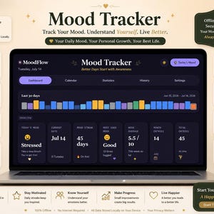 Stemmingstracker mini-webapp | Offline, persoonlijk dagboek (digitale download)