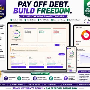 Aplicación web HTML para el seguimiento del pago de deudas / Estrategias de bola de nieve y avalancha (descarga digital)
