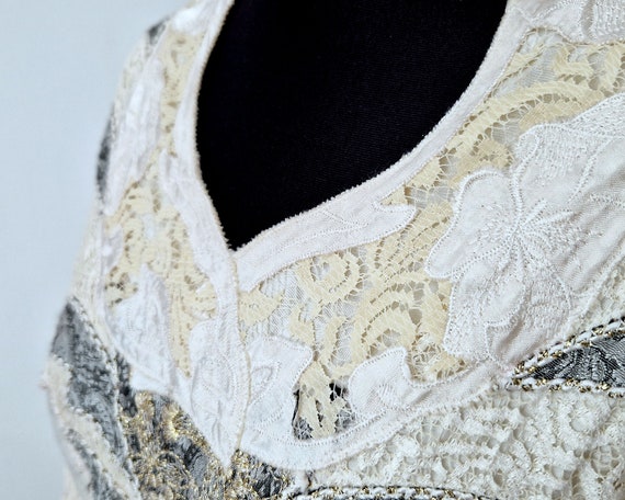 Women white embroidery and lace floral pattern It… - image 7