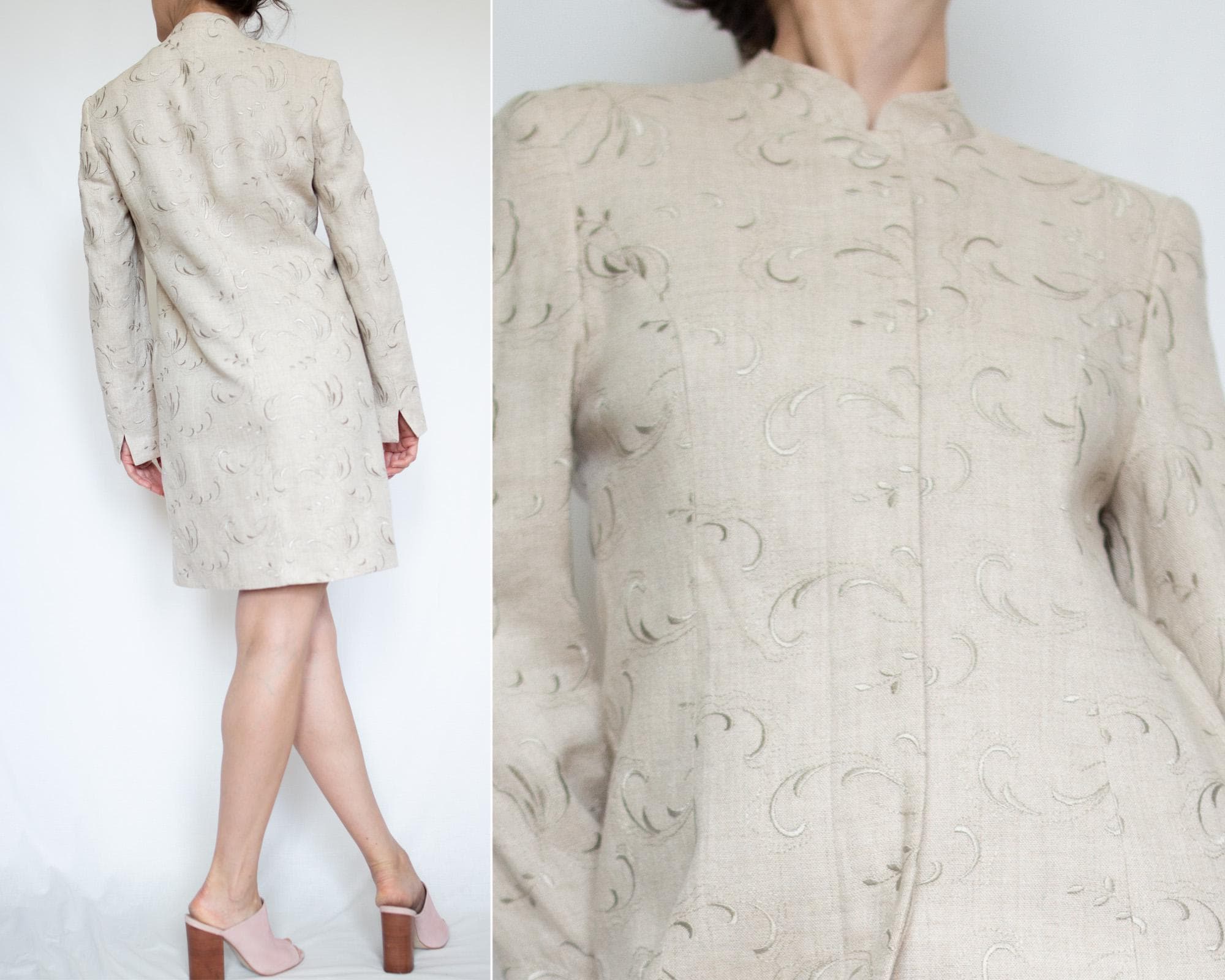 Corinne Checked Coat Beige Checked
