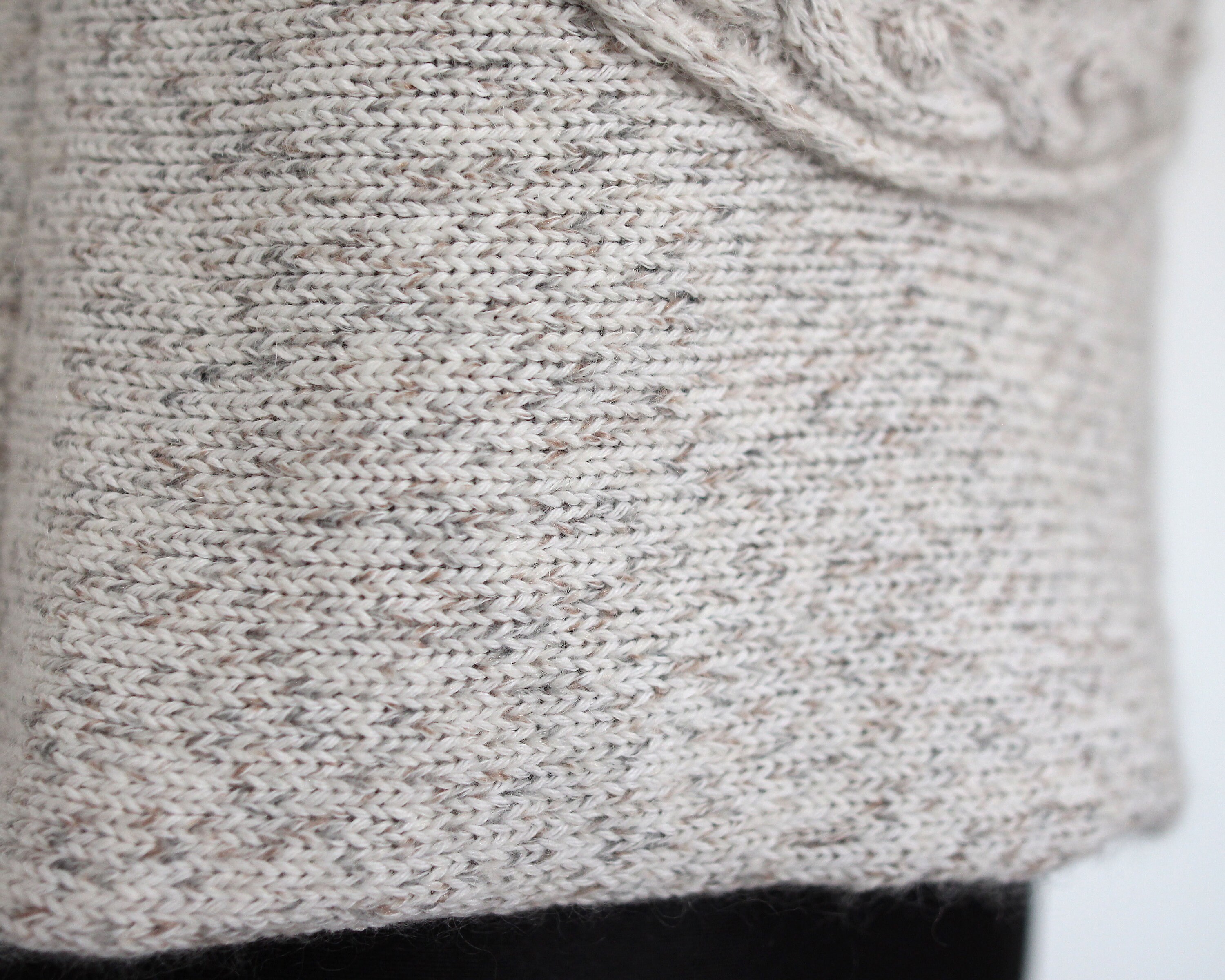 Kid Mohair Wool Hand Knitted Vest With Brown Glass Beads Round 