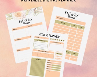 Fitness Tracker| Daily Exercise log| Printable Planner| INSTANT DOWNLOAD| Printable Planner| 8.5x11| Classic Happy Planner| A4 | Printable