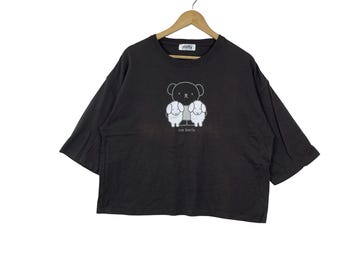 ヴィンテージ ミッフィー ボリスベア グラフィック クロップドTシャツ かわいい漫画キャラクター オーバーサイズ ボックスフィット ストリートウェア
