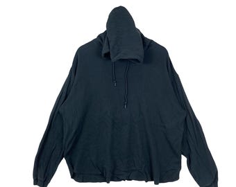Sudadera con capucha estilo vintage BEAMS, minimalista, urbana, extragrande, informal.