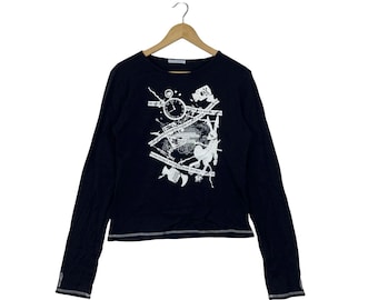 ヴィンテージ PUTUMAYO グラフィック長袖Tシャツ アブストラクトプリント 日本のストリートウェア