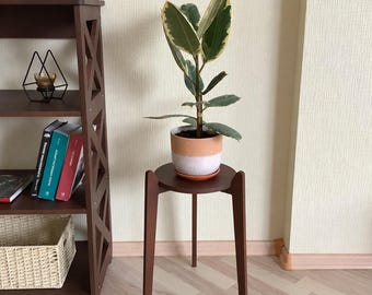 Minimalistischer Pflanzenständer aus Birken-Sperrholz, moderner Blumentopfhalter für den Innenbereich (3 Höhen)