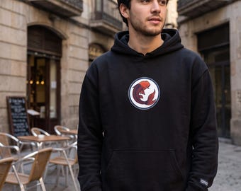 Red Fox Circle Logo Hoodie | Minimal Animal Graphic