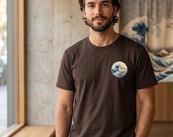 Wave Circle Art T-Shirt | Japanese Ocean Wave Design
