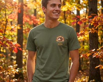 Cozy Season Hedgehog T-Shirt | Autumn Leaves Fall Design