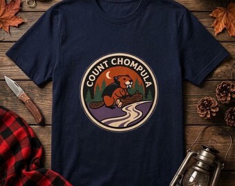Count Chompula Bear Shirt, Retro Forest Camp Badge Tee, Woodland Graphic Unisex Tee